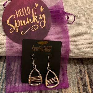 Drop earrings silver and gold